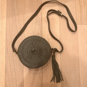 Anthropologie Olive Crossbody Bag with Tassel